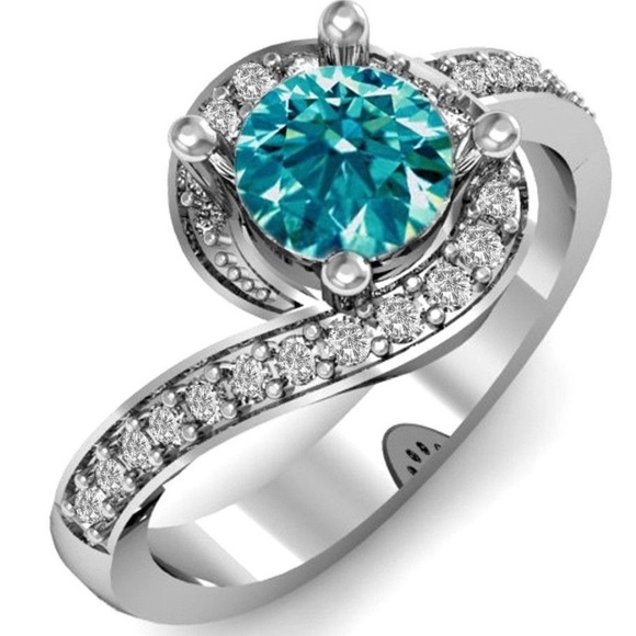 Jewelry - Allure 1.50 Ct VS 1 Fancy Blue Diamond Moissanite